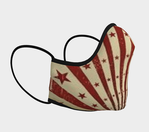 Vintage Circus Face Mask - Red