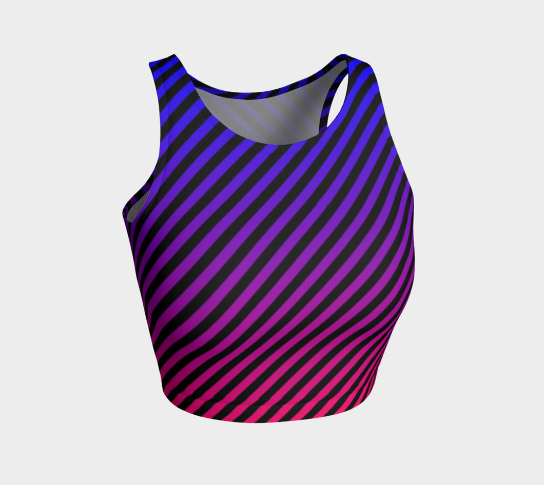PURPLE TO PINK OMBRE' ATHLETIC CROP TOP