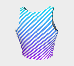 LIGHT BLUE TO PURPLE OMBRE' ATHLETIC CROP TOP