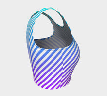 LIGHT BLUE TO PURPLE OMBRE' ATHLETIC CROP TOP