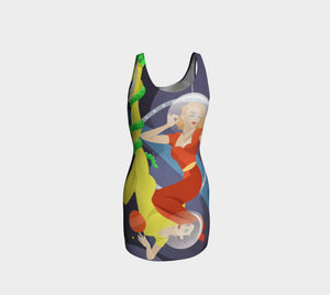 UP IN SPACE BODY-CON DRESS